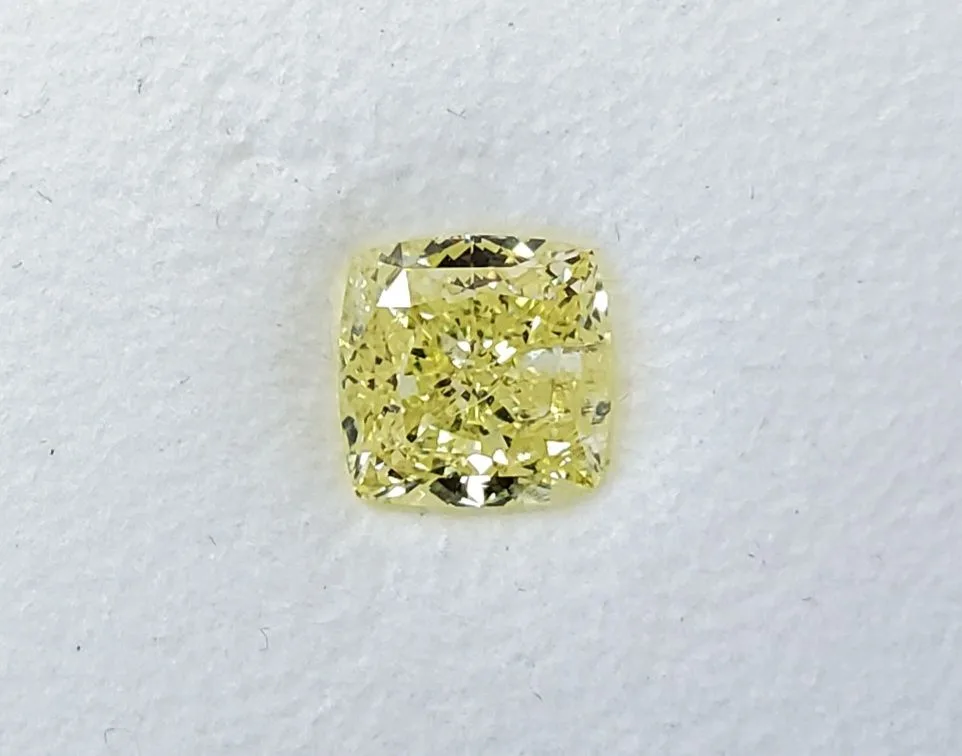 1.74 Carat Cushion Modified Fancy Yellow I2 Natural Diamond 1 1.74 Carat Cushion Modified Fancy Yellow I2 Natural Diamond
