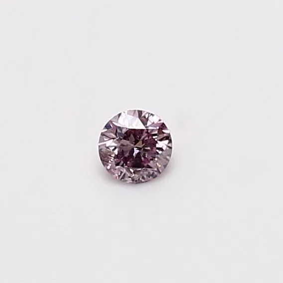 0.09 Carat Round Fancy Purple Pink I1 Natural Diamond