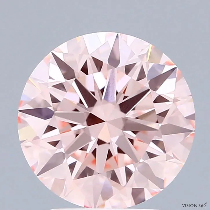 3.09 Carat Round Fancy Vivid Pink VVS2 Lab Diamond