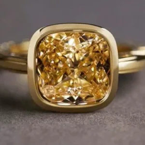 5.03 Carat Cushion Brilliant Fancy Yellow VS2 Natural Diamond