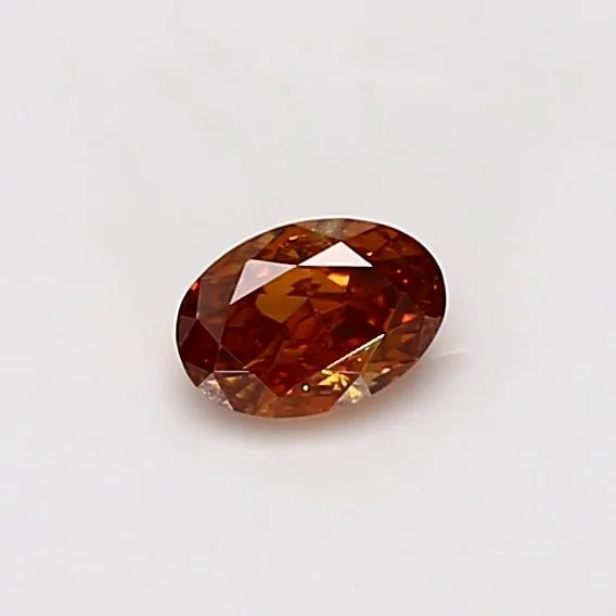 0.29 Carat Oval Fancy Deep Orange I1 Natural Diamond