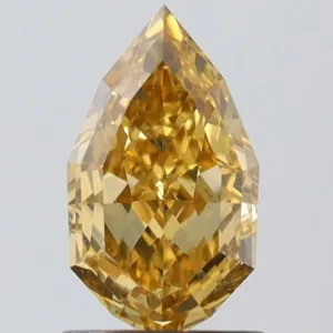1.51 Carat Pear Fancy Deep Yellow SI1 Natural Diamond