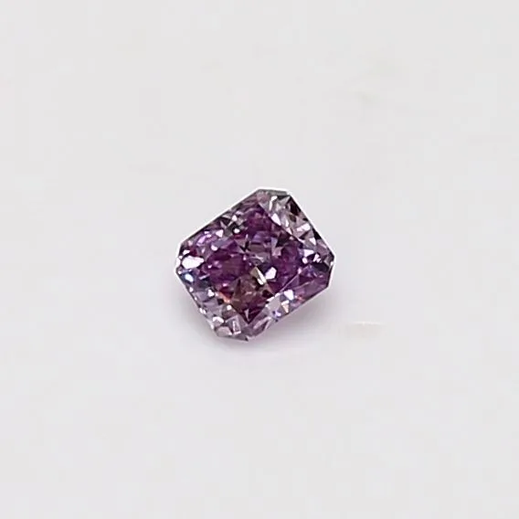 0.11 Carat Radiant Fancy Intense Purple Pink Natural Diamond