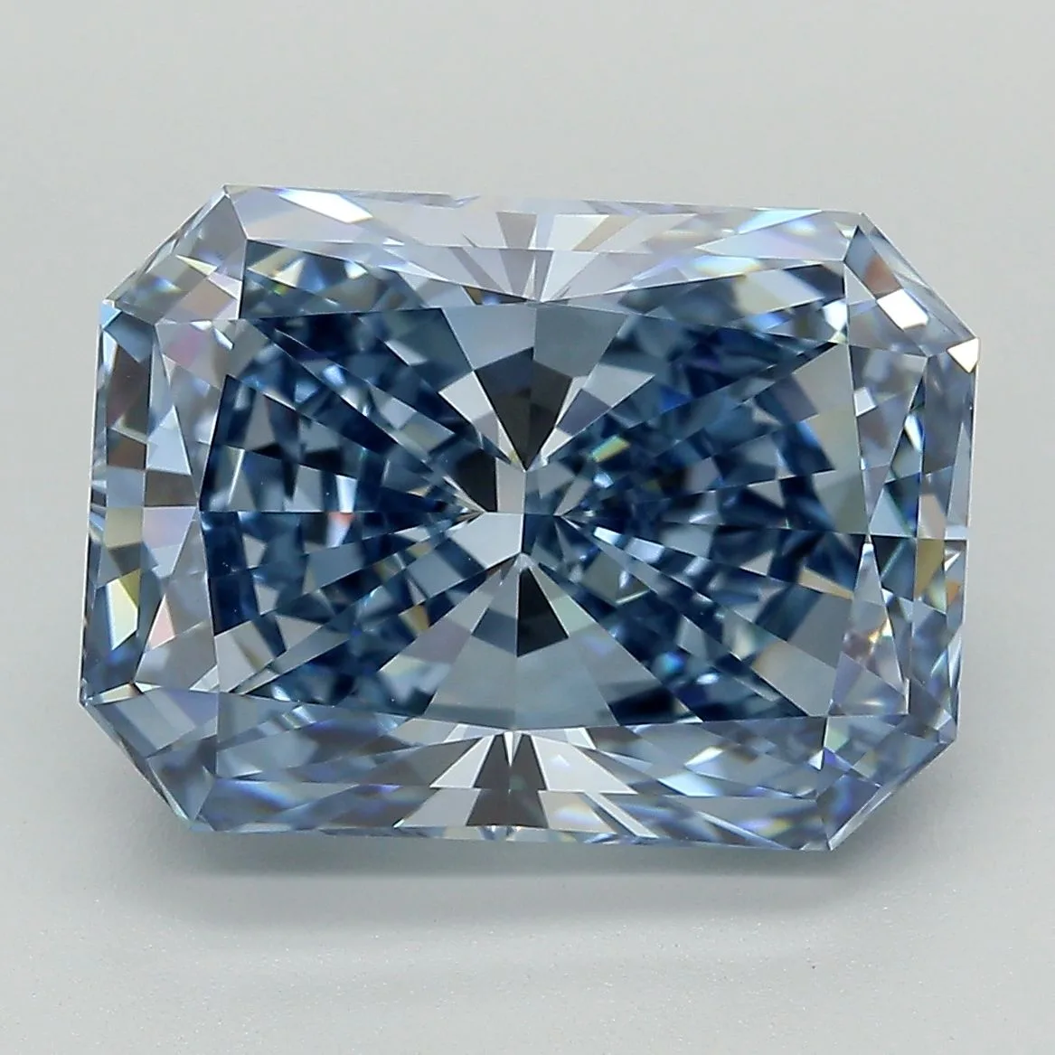 8.27 Carat Radiant Fancy Vivid Blue VVS2 Lab Diamond