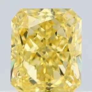 0.55 Carat Radiant Fancy Intense Yellow VS1 Natural Diamond