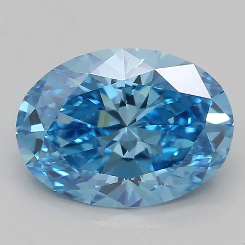 1.0 Carat Fancy Vivid Blue VVS2 OVAL Lab Diamond