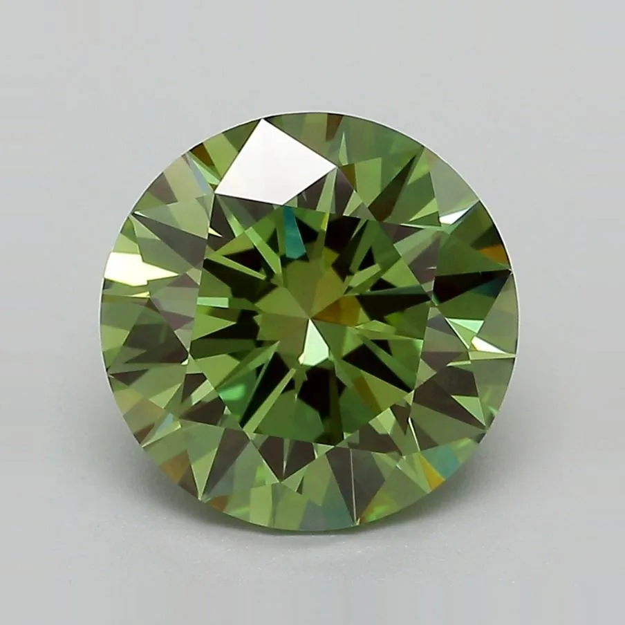 3.57 Carat Fancy Vivid Green VS1 ROUND Lab Diamond