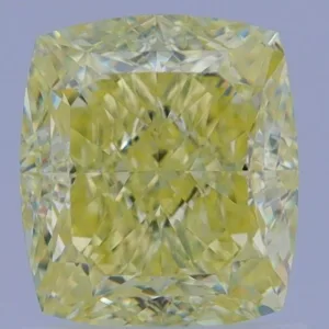 1.5 Carat Cushion Modified Fancy Yellow VS1 Natural Diamond