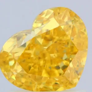 1.53 Carat Heart Fancy Vivid Yellow IF Natural Diamond