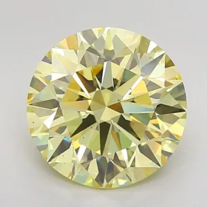 5.24 Carat Round Fancy Intense Yellow VS2 Lab Diamond