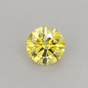 0.29 Carat Round Fancy Vivid Yellow VVS2 Lab Diamond