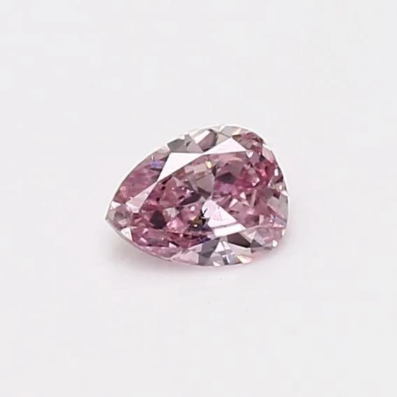 0.27 Carat Pear Fancy Intense Pink SI2 Natural Diamond