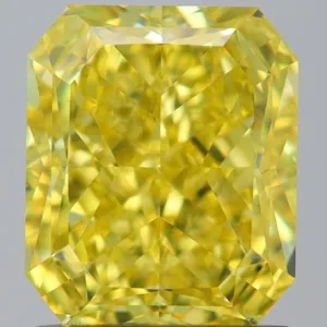 1.5 Carat Radiant Fancy Vivid Yellow VS2 Natural Diamond