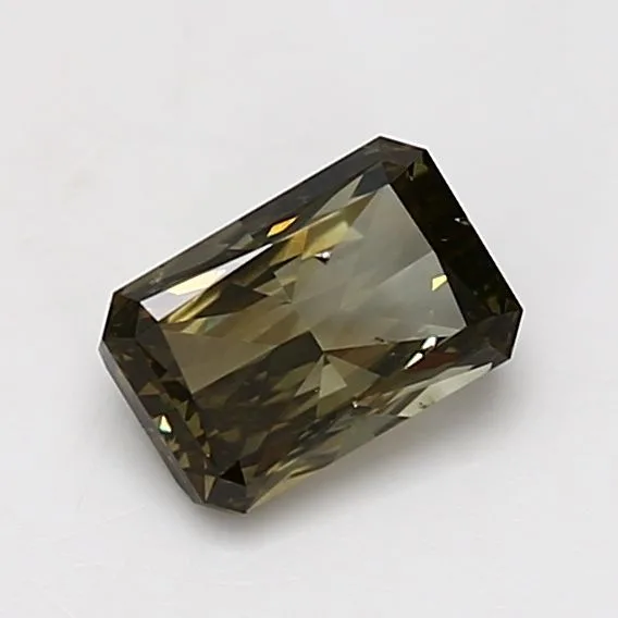 1 Carat Radiant Fancy Dark Yellow SI2 Natural Diamond