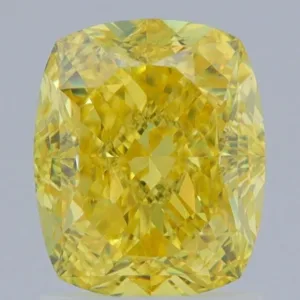 2.01 Carat Cushion Brilliant Fancy Vivid Yellow VS1 Natural Diamond