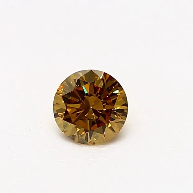 0.27 Carat Round Fancy Intense Orange Yellow VS1 Natural Diamond