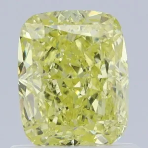 1 Carat Cushion Modified Fancy Intense Yellow SI1 Natural Diamond