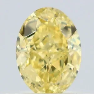 0.5 Carat Oval Fancy Intense Yellow VVS2 Natural Diamond
