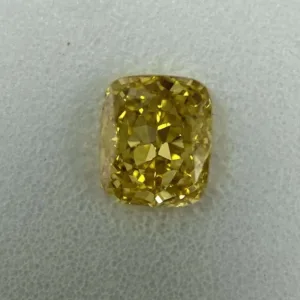 0.41 Carat Cushion Brilliant Fancy Intense Orange Yellow VS1 Natural Diamond