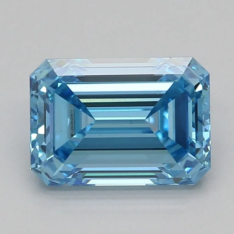 1.04 Carat Fancy Vivid Blue VS1 EMERALD Lab Diamond