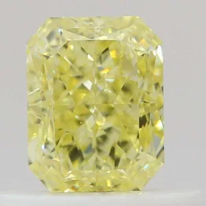 0.54 Carat Radiant Fancy Yellow SI1 Natural Diamond