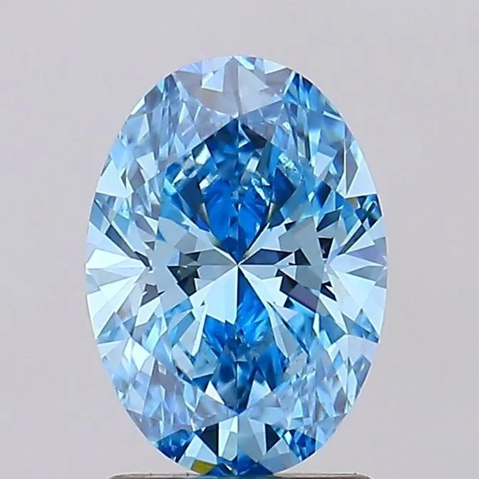 1.55 Carat Oval Fancy Vivid Blue VS1 Lab Diamond 1 1.55 Carat Oval Fancy Vivid Blue VS1 Lab Diamond