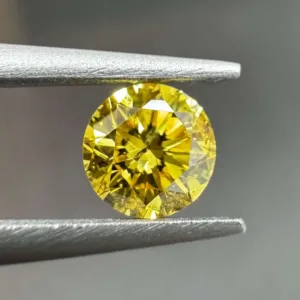 0.34 Carat Round Fancy Vivid Yellow Natural Diamond