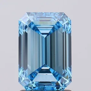 2.04 Carat Emerald Fancy Vivid Blue VS1 Lab Diamond