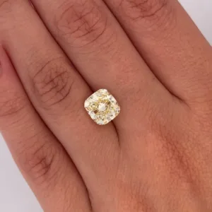 3.1 Carat Cushion Modified Fancy Yellow VVS2 Natural Diamond