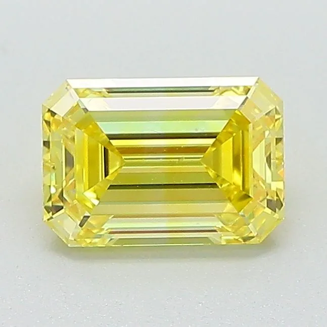 1.07 Carat Fancy Vivid Yellow VS1 EMERALD Lab Diamond