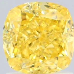 1.71 Carat Cushion Modified Fancy Vivid Yellow VS2 Natural Diamond