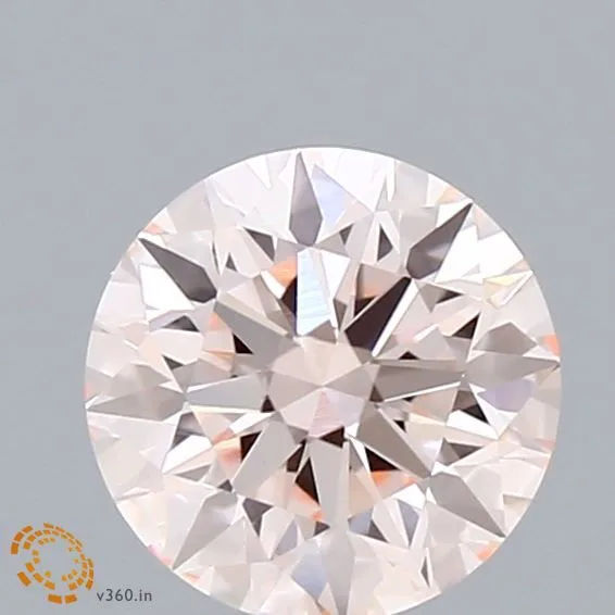 1.23 Carat Round Fancy Light Pink VVS2 Lab Diamond