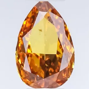 0.34 Carat Pear Fancy Deep Orange SI1 Natural Diamond