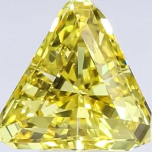 0.59 Carat Triangular Fancy Vivid Yellow VVS2 Natural Diamond