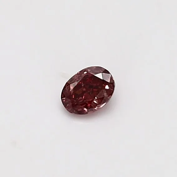 0.14 Carat Oval Fancy Deep Pink Natural Diamond