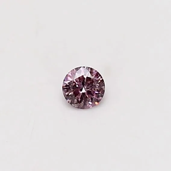 0.07 Carat Round Fancy Intense Pink I2 Natural Diamond