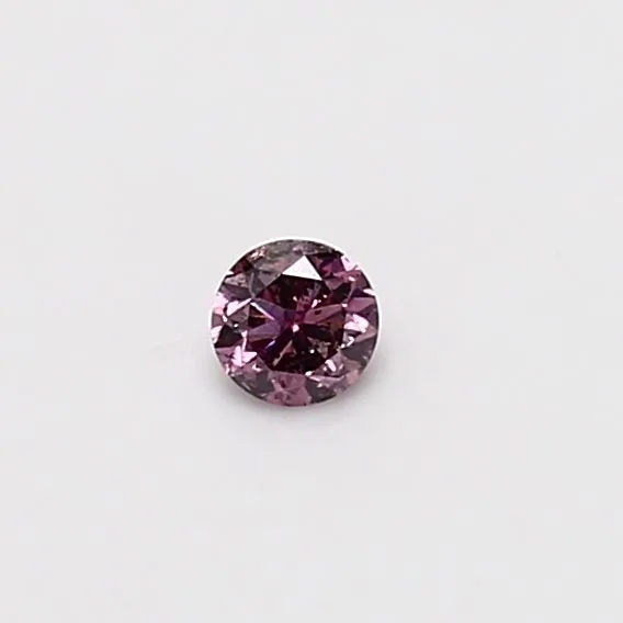 0.11 Carat Round Fancy Intense Pink I2 Natural Diamond