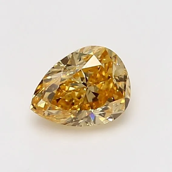 0.84 Carat Pear Fancy Intense Orange Yellow SI2 Natural Diamond