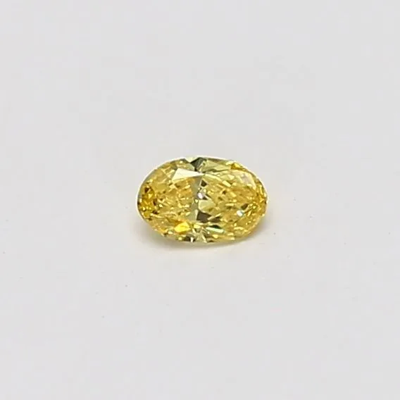 0.09 Carat Oval Fancy Vivid Yellow VS2 Natural Diamond