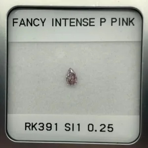 0.25 Carat Pear Fancy Intense Purple Pink SI1 Natural Diamond