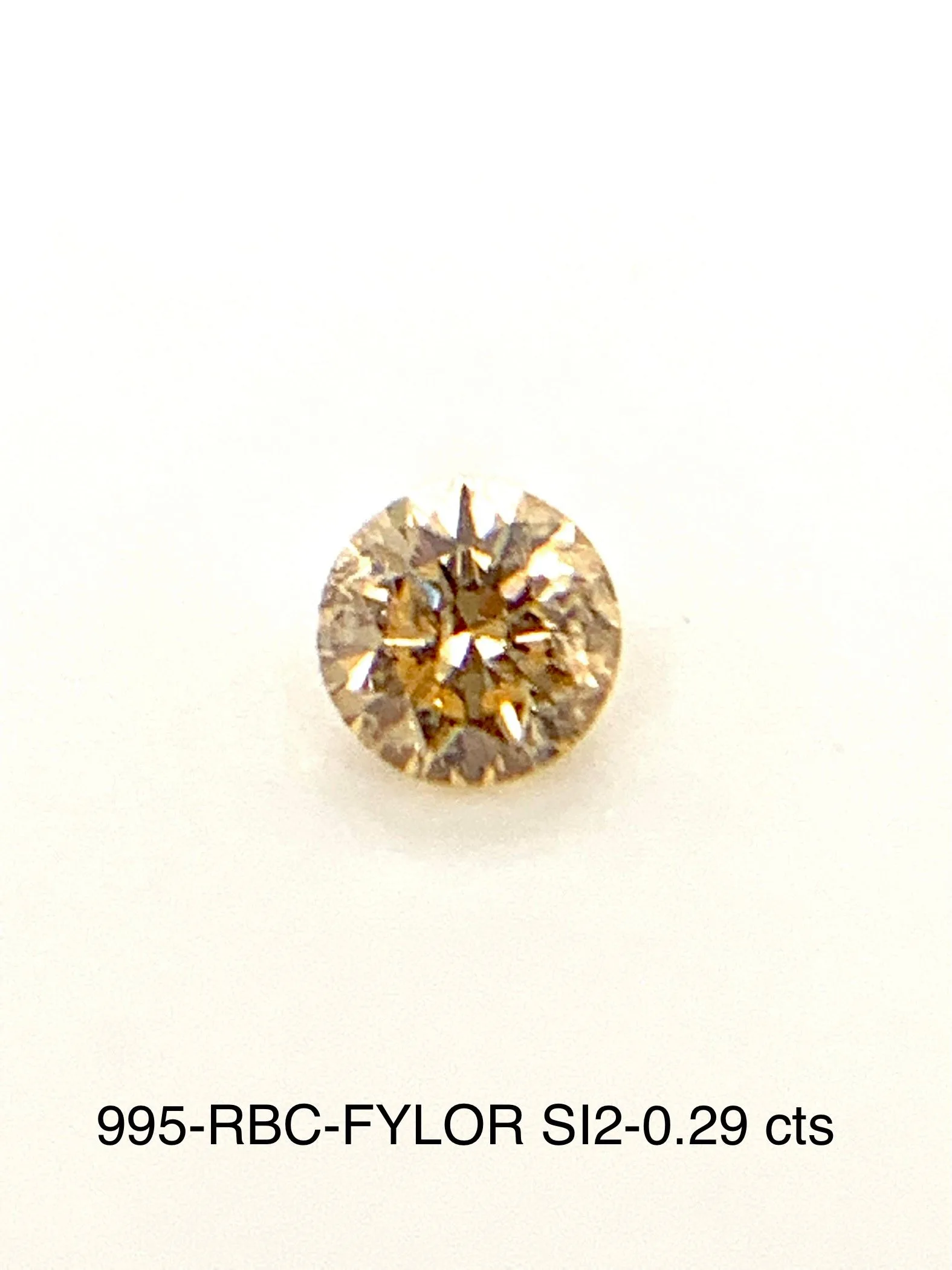 0.29 Carat Round Fancy Yellow Orange Natural Diamond 1 0.29 Carat Round Fancy Yellow Orange Natural Diamond