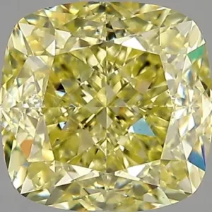 2.03 Carat Cushion Modified Fancy Yellow VS2 Natural Diamond