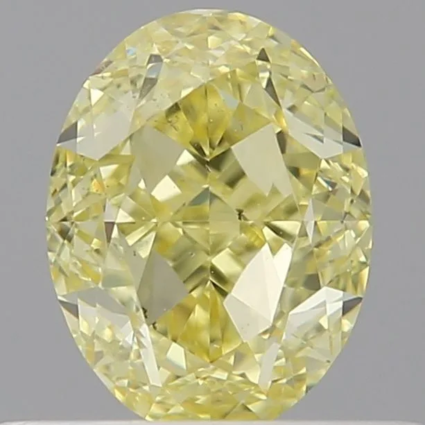 0.73 Carat Oval Fancy Intense Yellow SI1 Natural Diamond