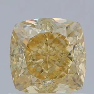 1.08 Carat Cushion Brilliant Fancy Yellow VS1 Natural Diamond