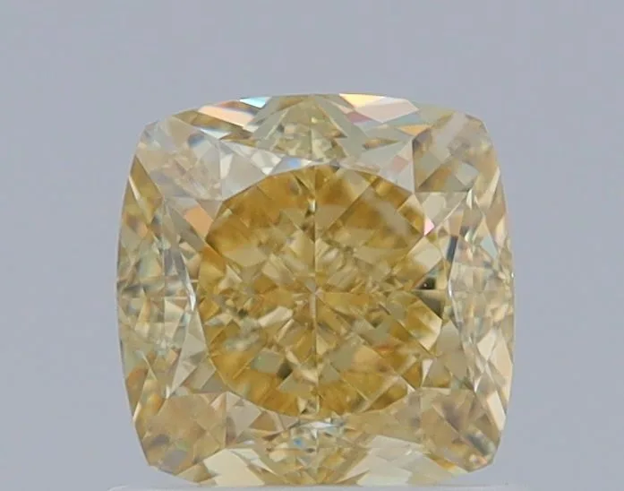 1.08 Carat Cushion Brilliant Fancy Yellow VS1 Natural Diamond 1 1.08 Carat Cushion Brilliant Fancy Yellow VS1 Natural Diamond
