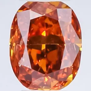 0.26 Carat Cushion Brilliant Fancy Deep Orange SI2 Natural Diamond