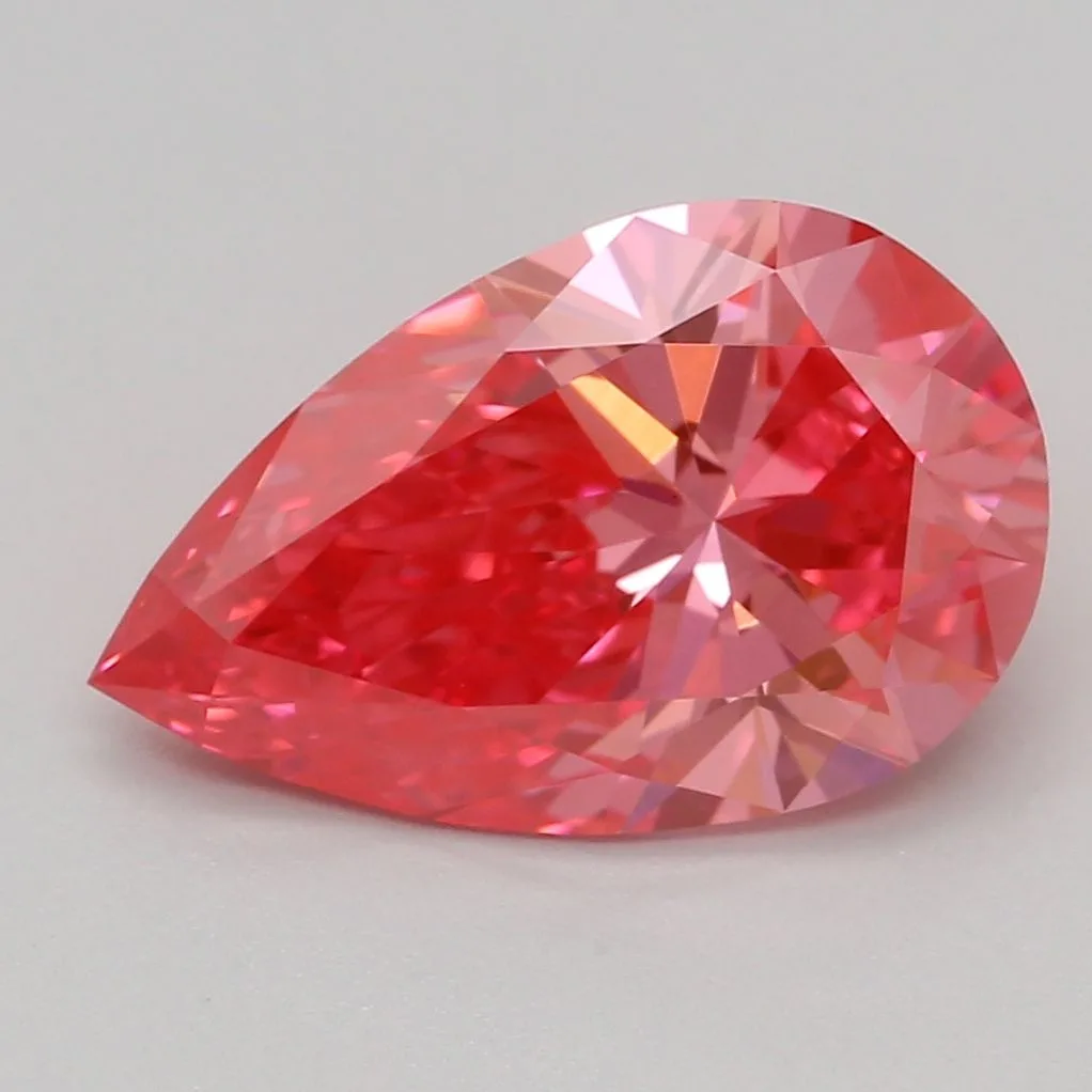 1.53 Carat Fancy Vivid Pink VS1 PEAR Lab Diamond