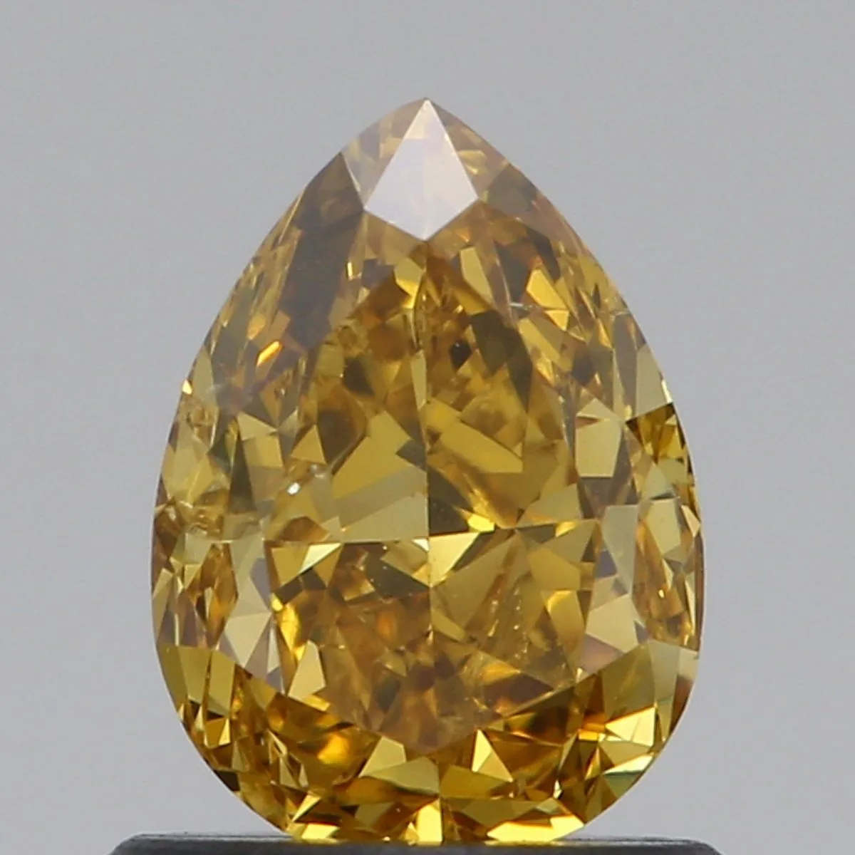 1.02 Carat Pear Fancy Deep Yellow I1 Natural Diamond