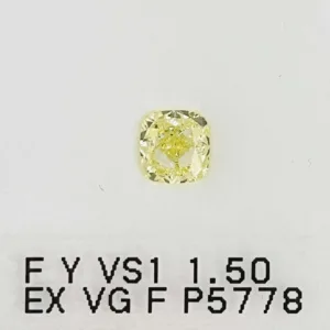 1.5 Carat Cushion Brilliant Fancy Yellow VS1 Natural Diamond