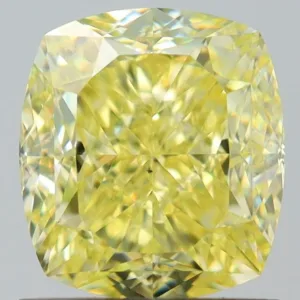 1.51 Carat Cushion Brilliant Fancy Yellow VS2 Natural Diamond